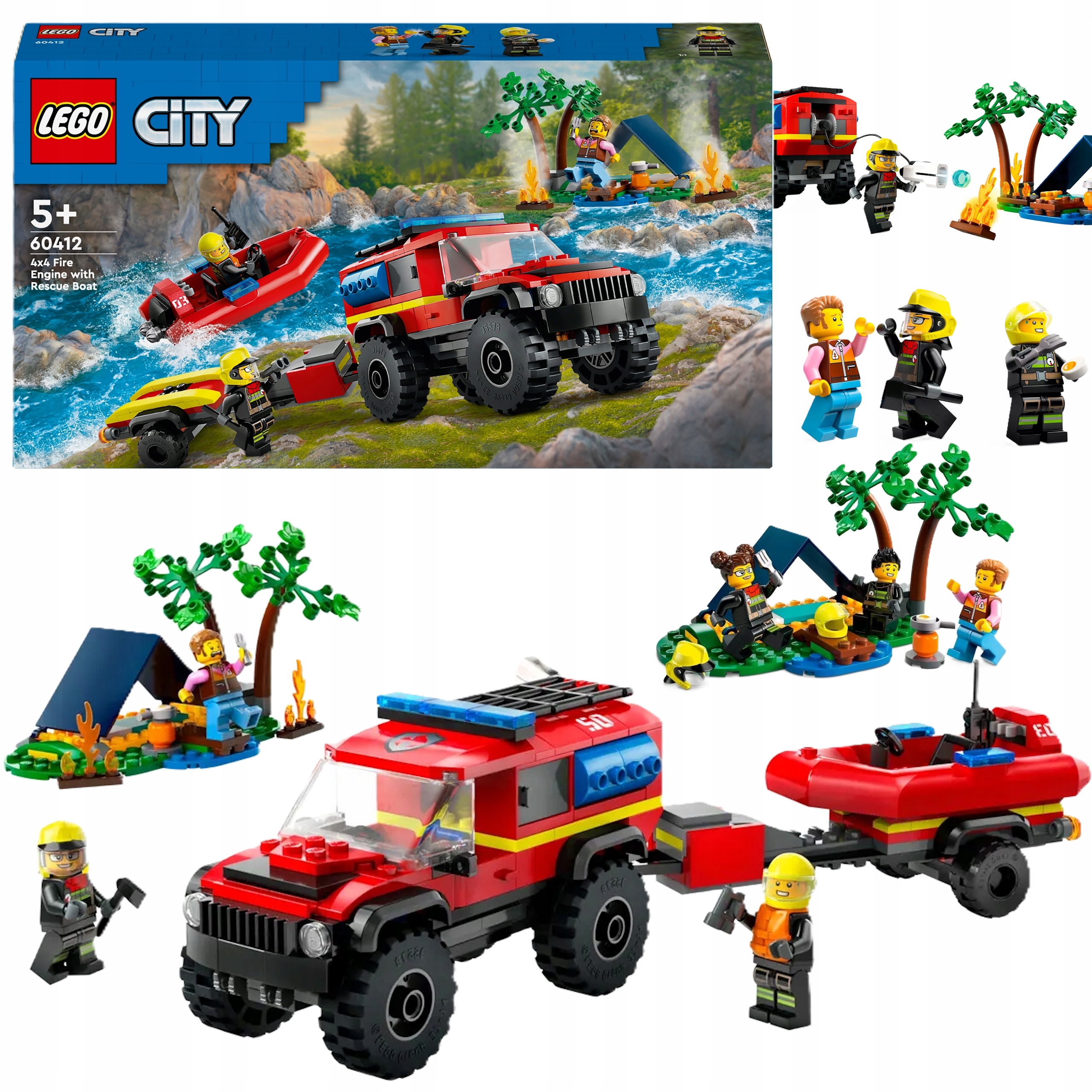 Klocki Lego 60412 City Terenowy Wóz Strażacki Z Łodzią Ratunkową Zestaw