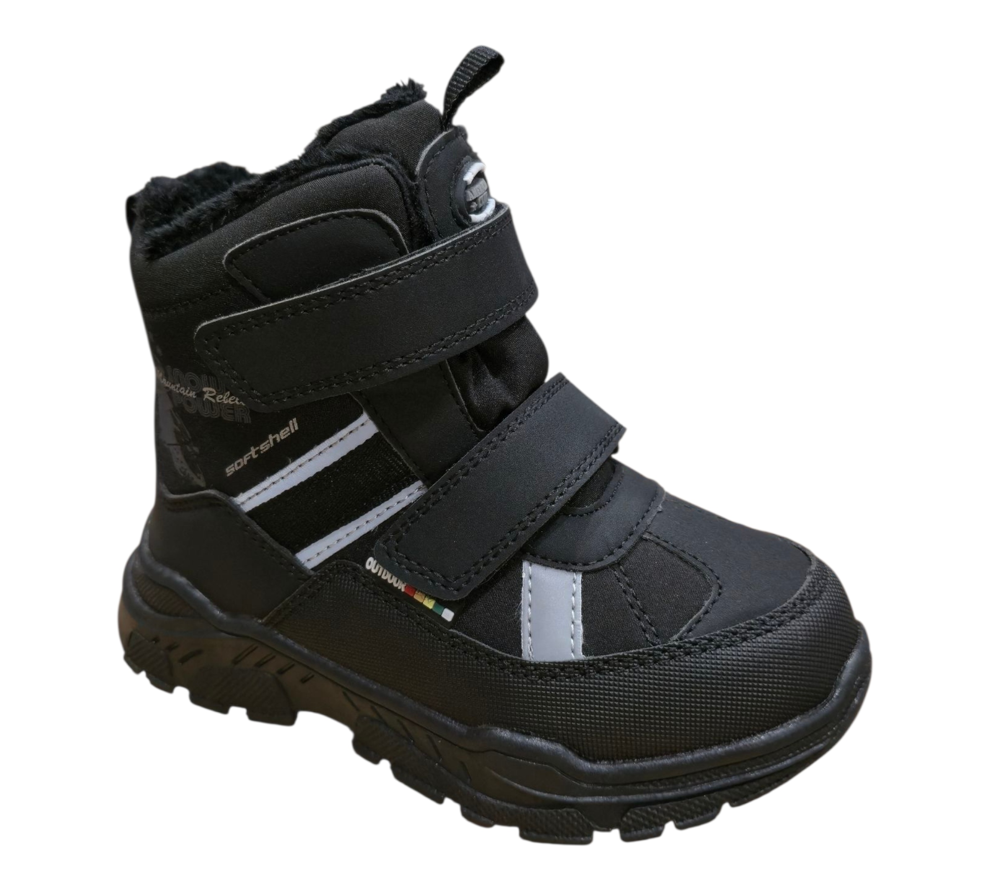 Trzewiki Wodoodporne Softshell Trapery Ocieplane Buty Zimowe Czarne 30