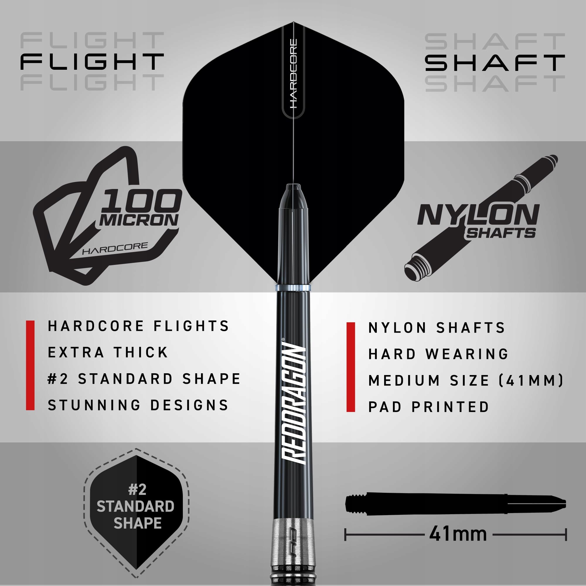 RED DRAGON Profesjonalne Rzutki Steeltip 24g Tungsten Z Flights i Shaftami — miniatura 3