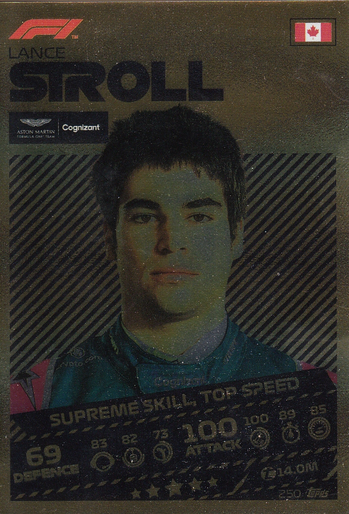 Topps Formula 1 2021 Supreme Skills Lance Stroll Top Speed 250