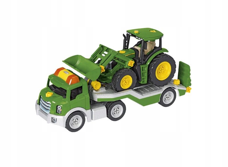 Auto laweta z traktorem John Deere 6215R do samodzielnego skręcania