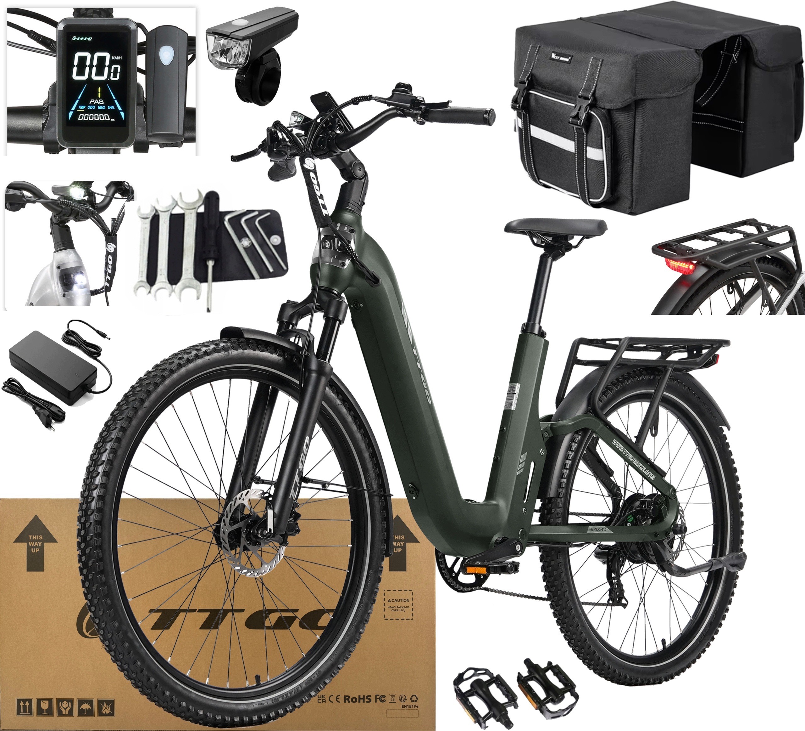 Ttgo E-suvo Elektrokolo Městské 250W 70NM 25KM/H 15Ah 120KM Dárek