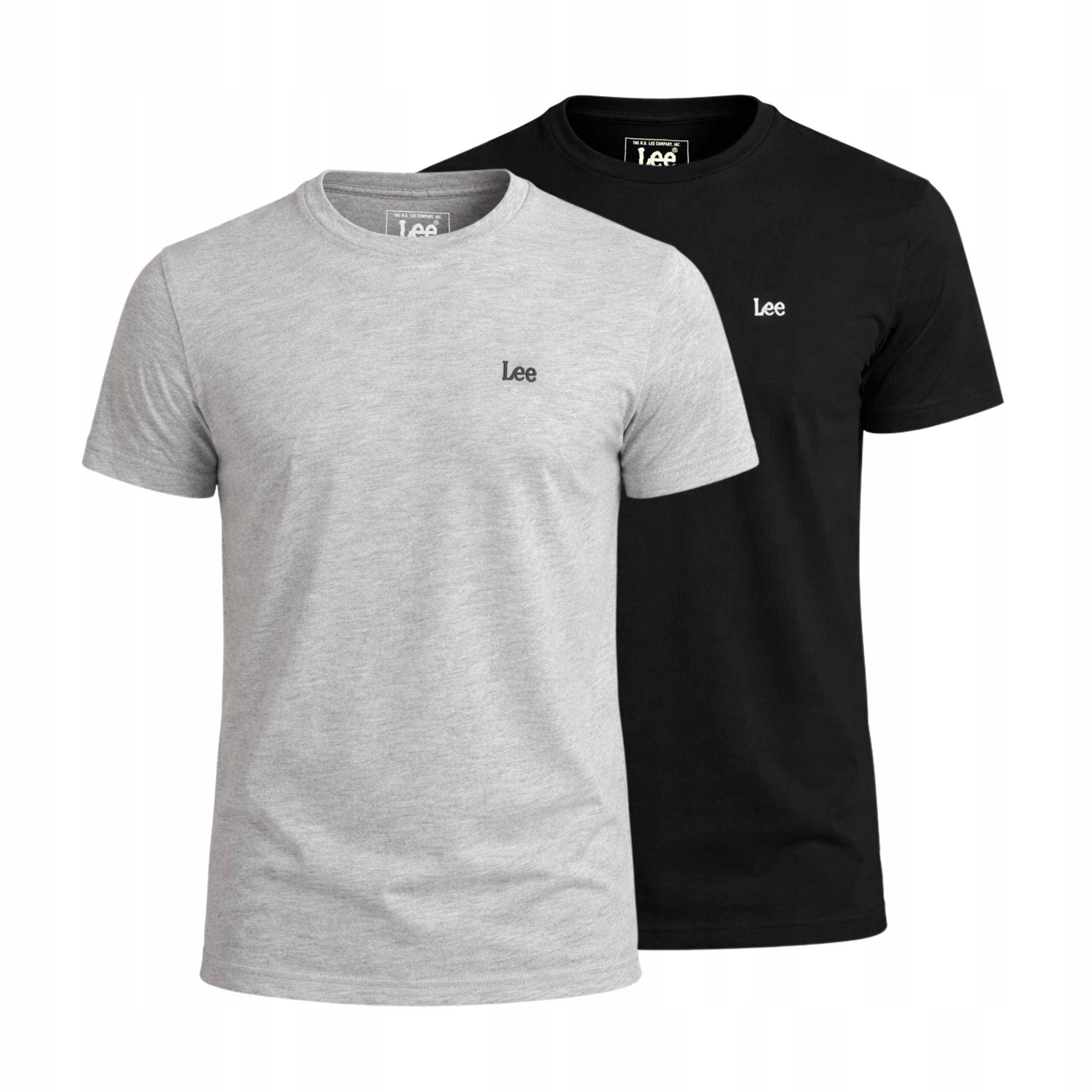 Sada 2 pánských triček Lee Twin Pack Crew Bavlna Černá a šedá S