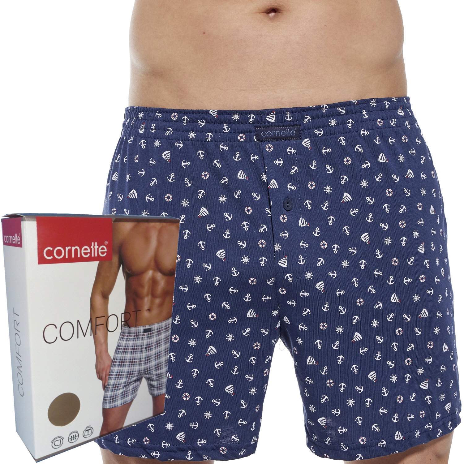 CORNETTE bokserki COMFORT box luźne 002/283 kotwice XL