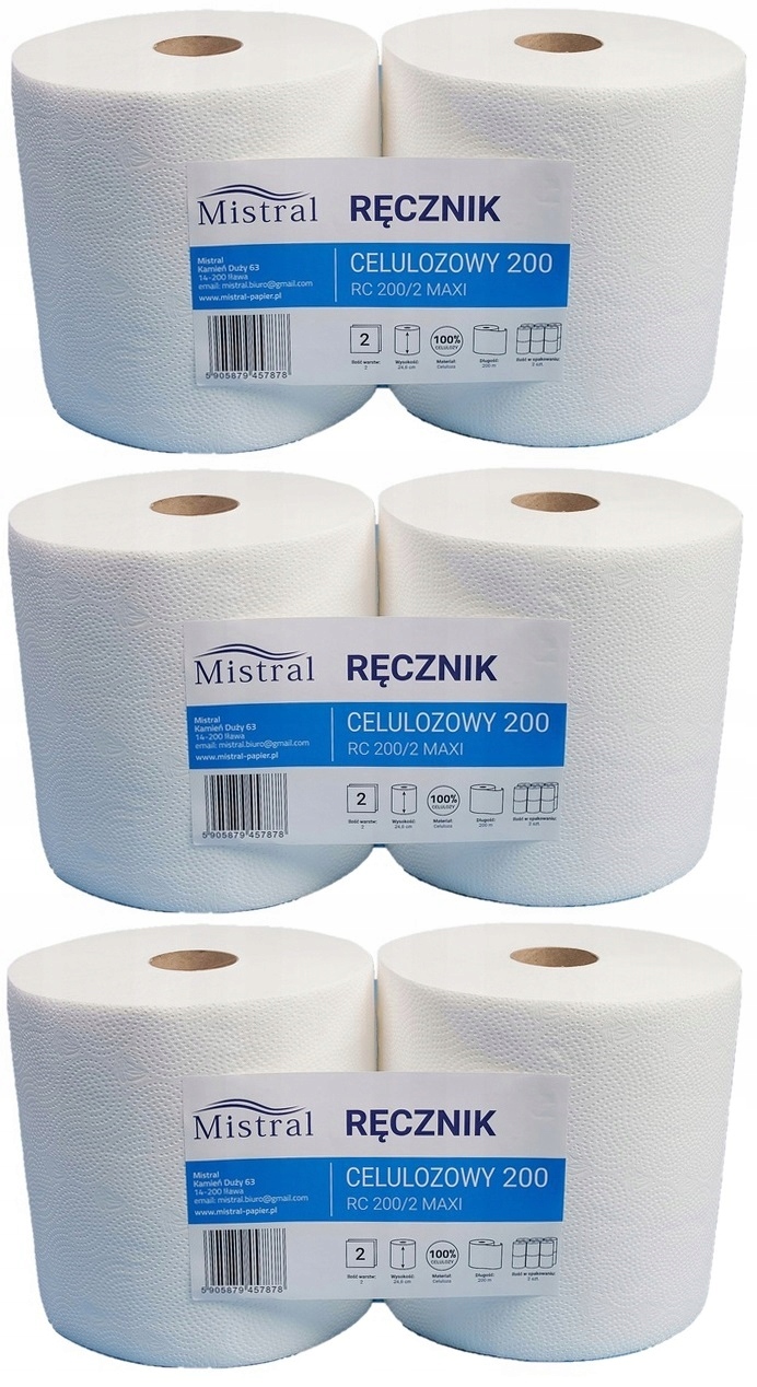 RĘCZNIK PAPIEROWY CZYŚCIWO PAPIEROWE 6X200M 2W