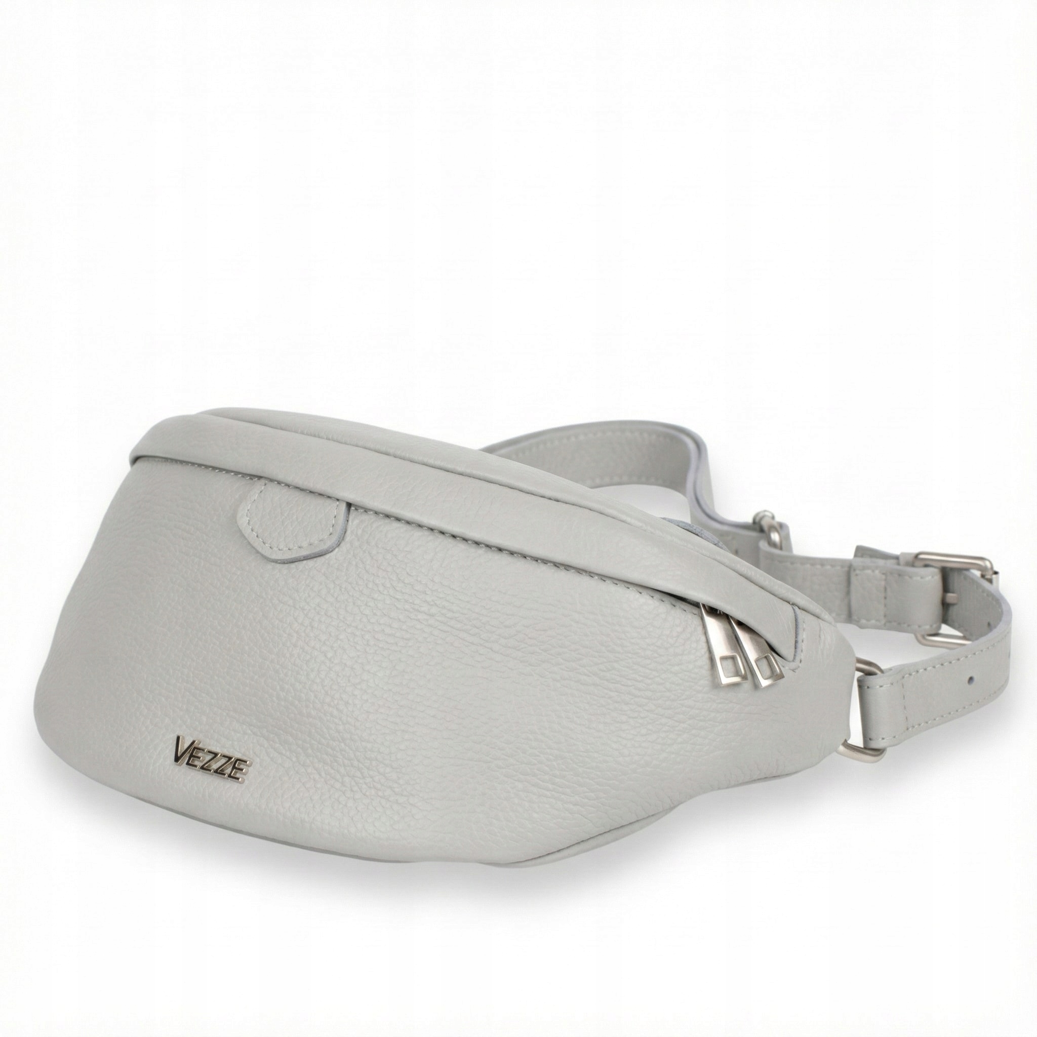 Kožená taška Vezze Pancia Světle šedá