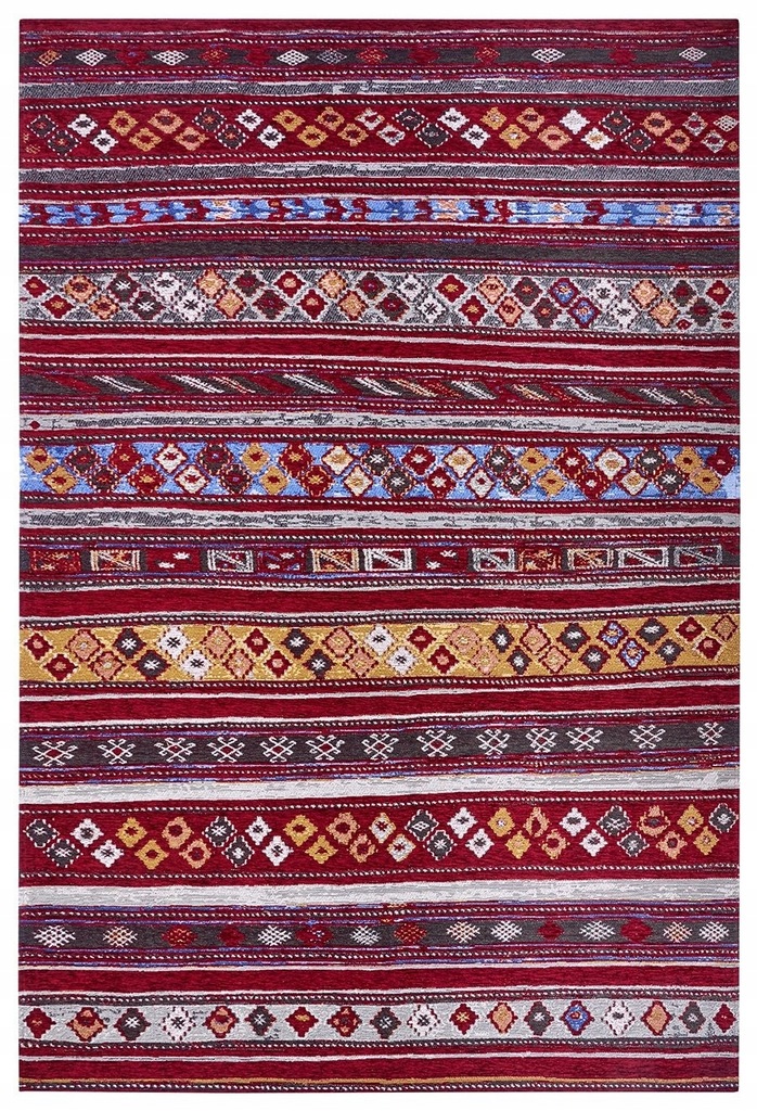 Koberec do obývačky 120 x 180 cm, protišmykový, univerzálny, červený ženilkový