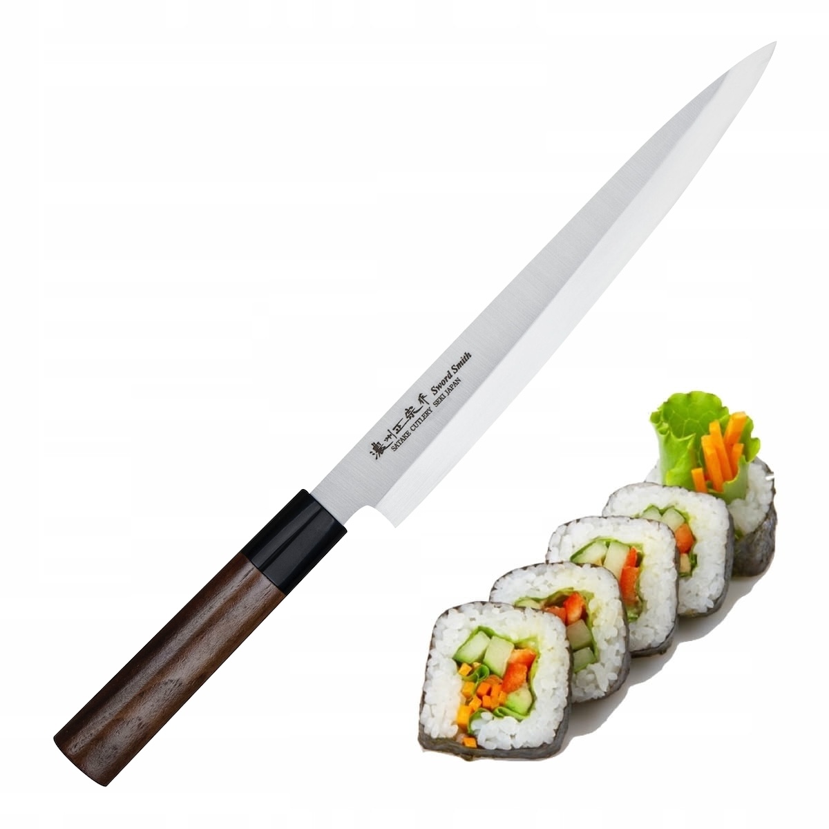 Satake nůž Kenta Walnut Japonský Nůž Yanagi Sashimi na sushi 21 cm