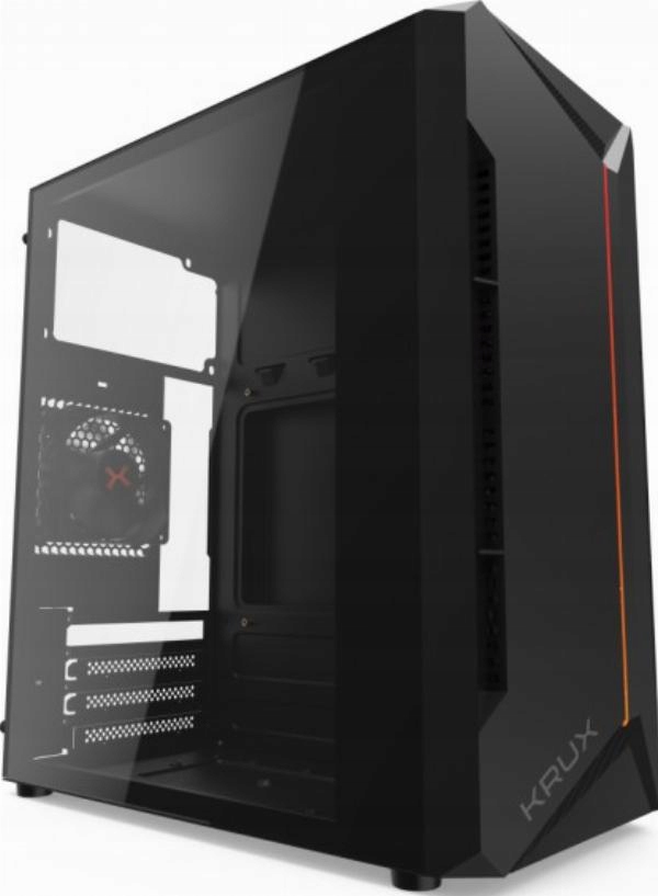 Obudowa do komputera Krux Astro Midi Tower czarny z szybą szkło hartowane