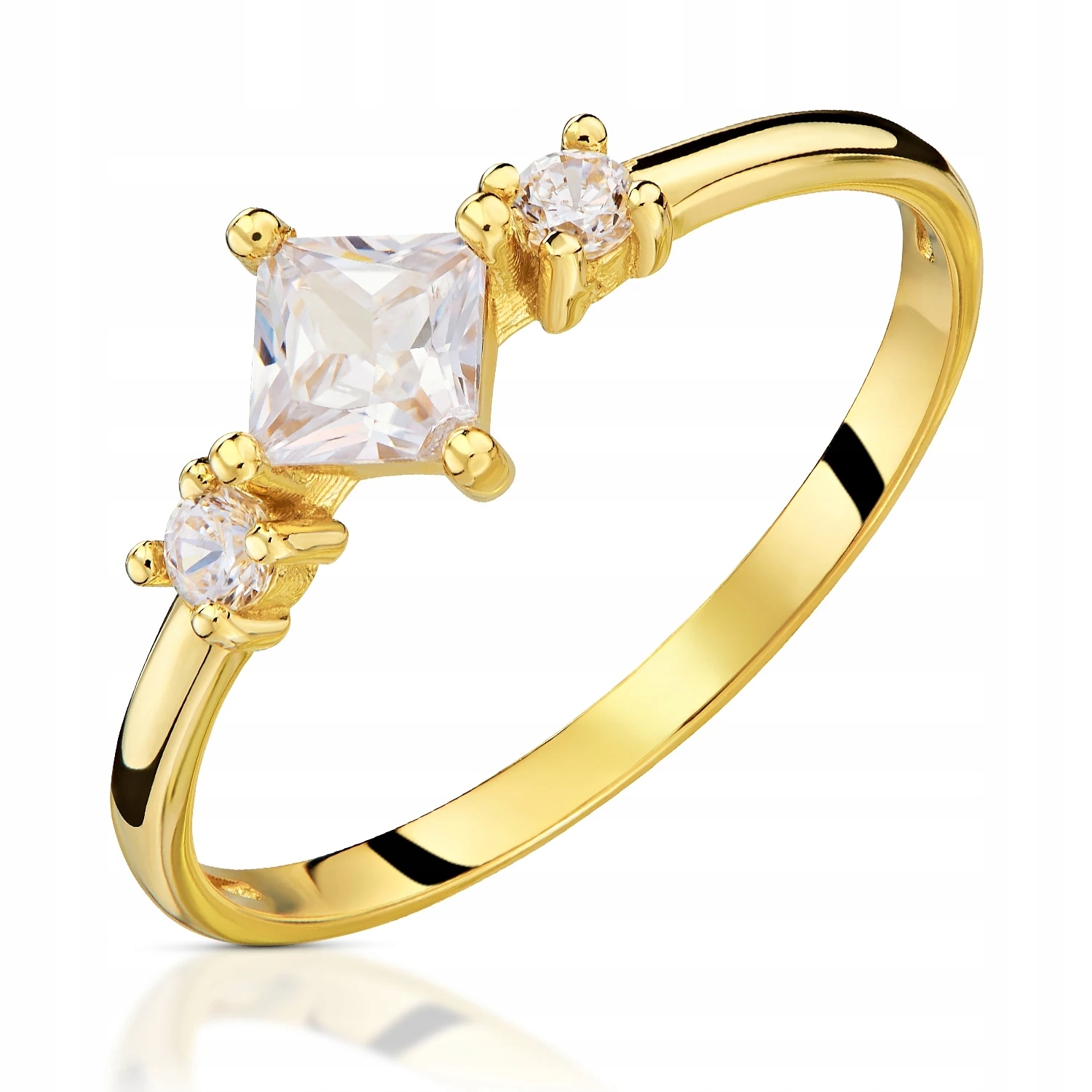 Zlatý prstýnek se zirkony 585