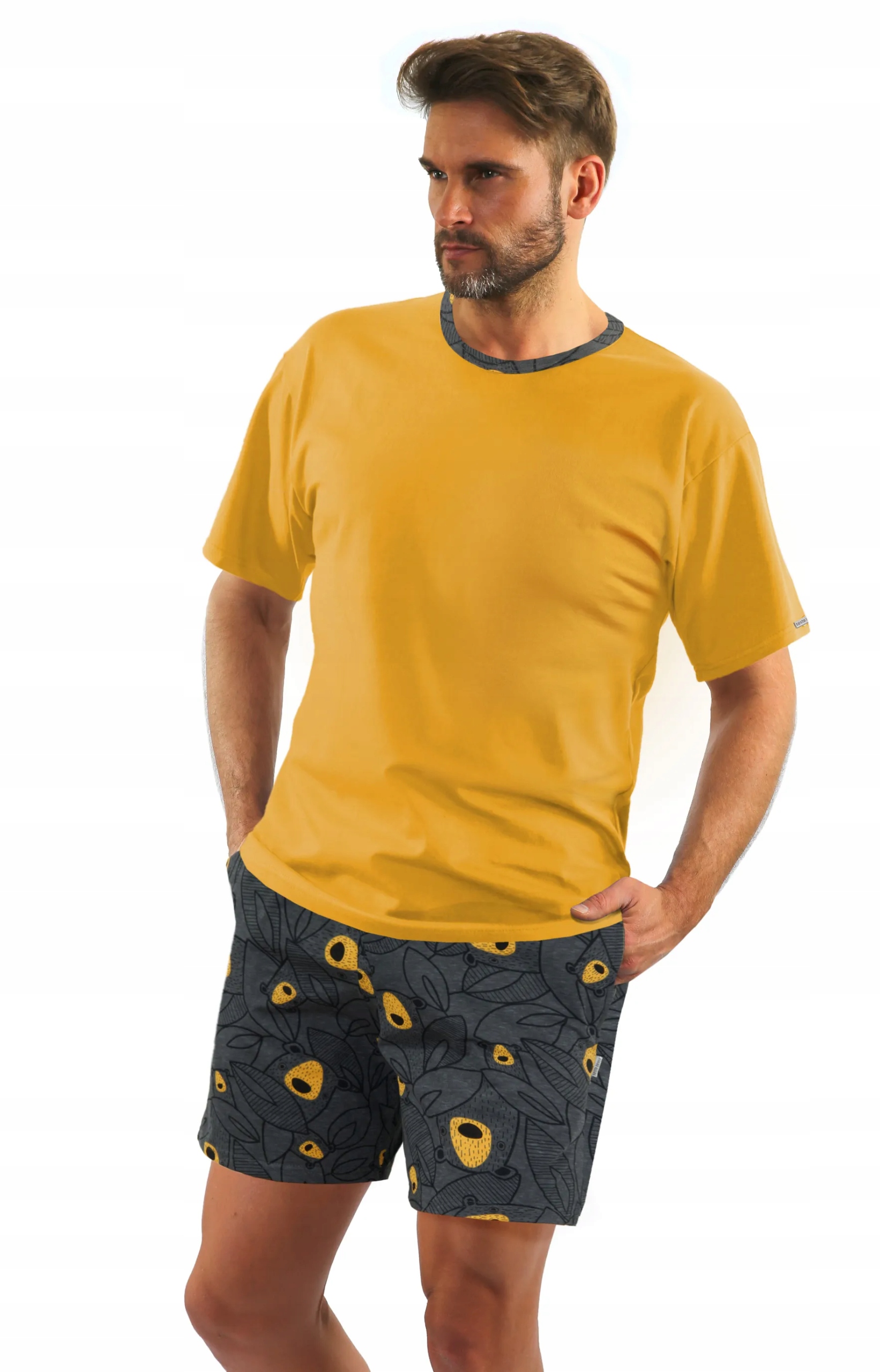 Sesto Senso Pánské pyžamo Krátké 2422/21 Žlutá 3XL