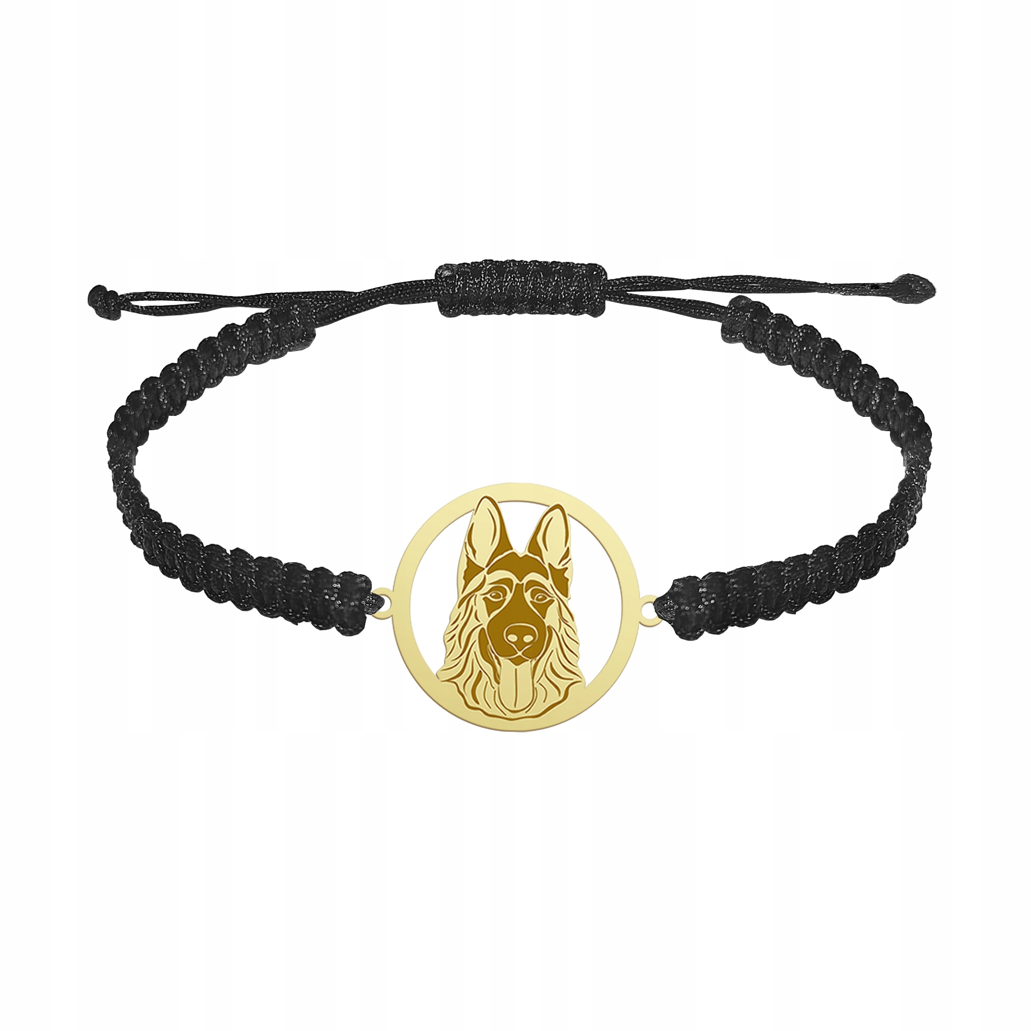Zlatý náramek Německý ovčák 925 Makramé Šperky Gravírování Bonus