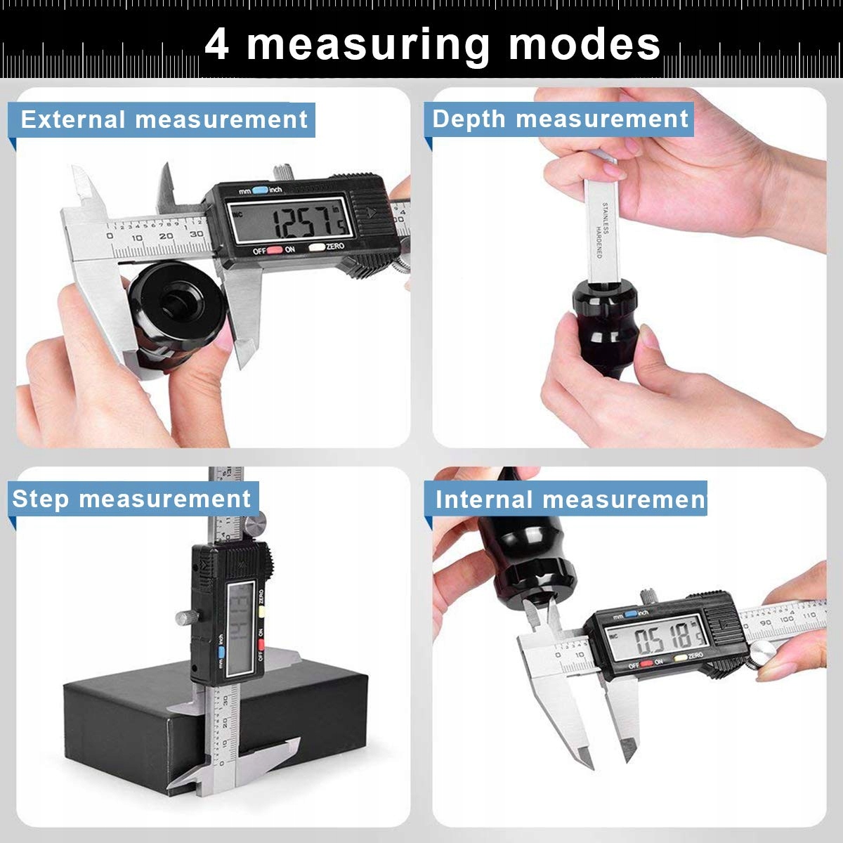 QFUN Suwmiarka Cyfrowa 150mm Wodoodporna Pyłoszczelna LCD Dom Przemysł — miniatura 4