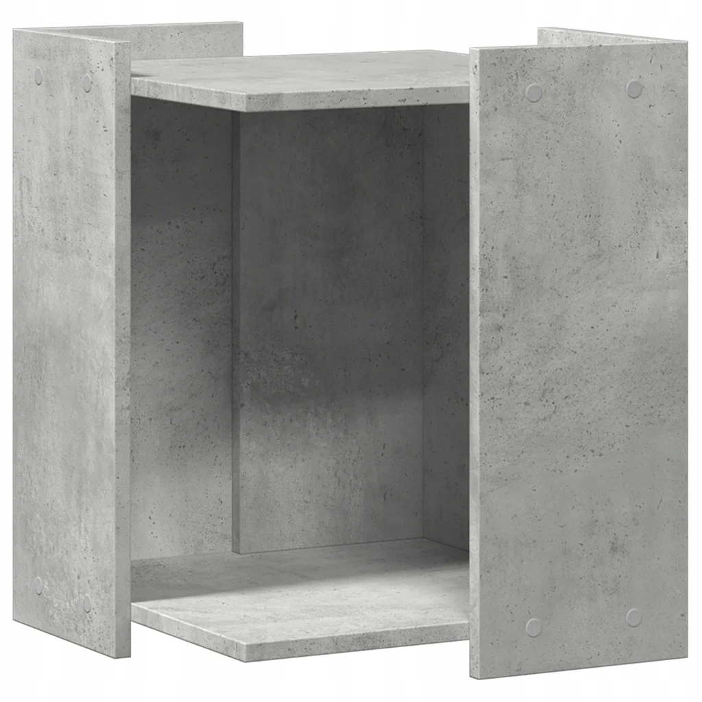 Levně Skříňka na záchod pro kočky s bočním stolkem, 42 x 42 x 51 cm, šedá barva