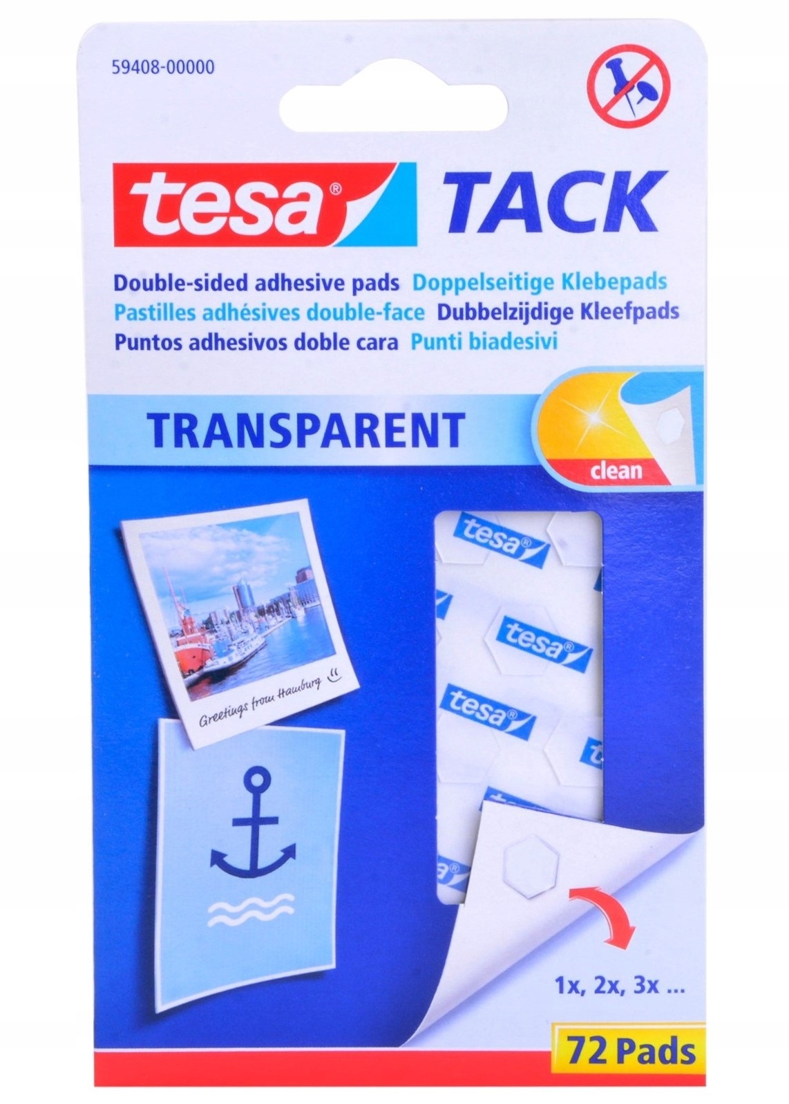 

Płatki samoprzylepne transparentne Tesa 72 sztuk