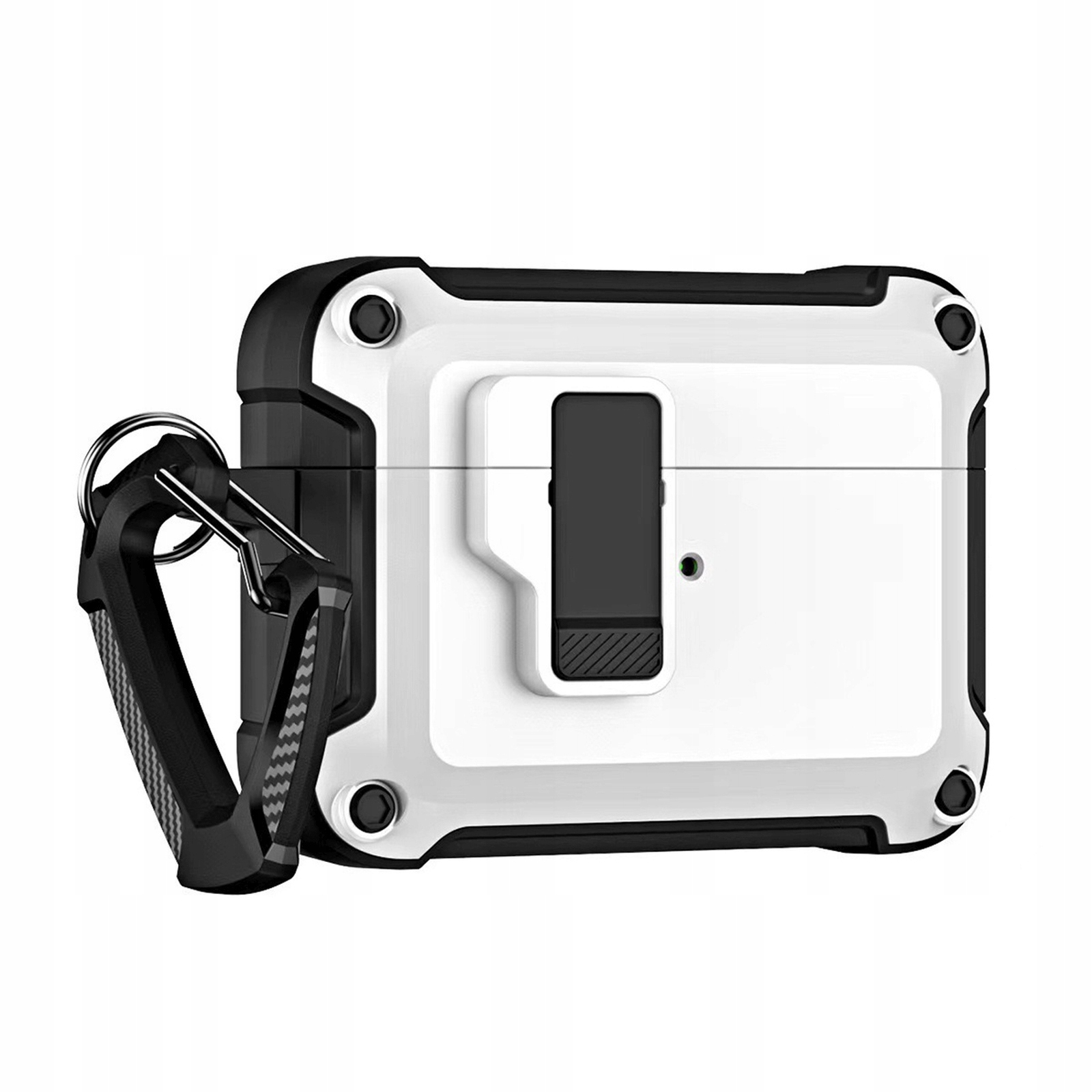 Etui pancerne Pro na Airpods 4 z karabińczykiem białe Hurtel