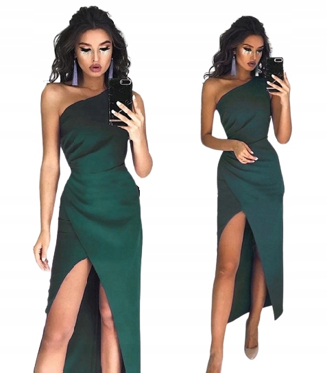 Ida Zelená Šaty na jedno rameno Svatební Hostina M