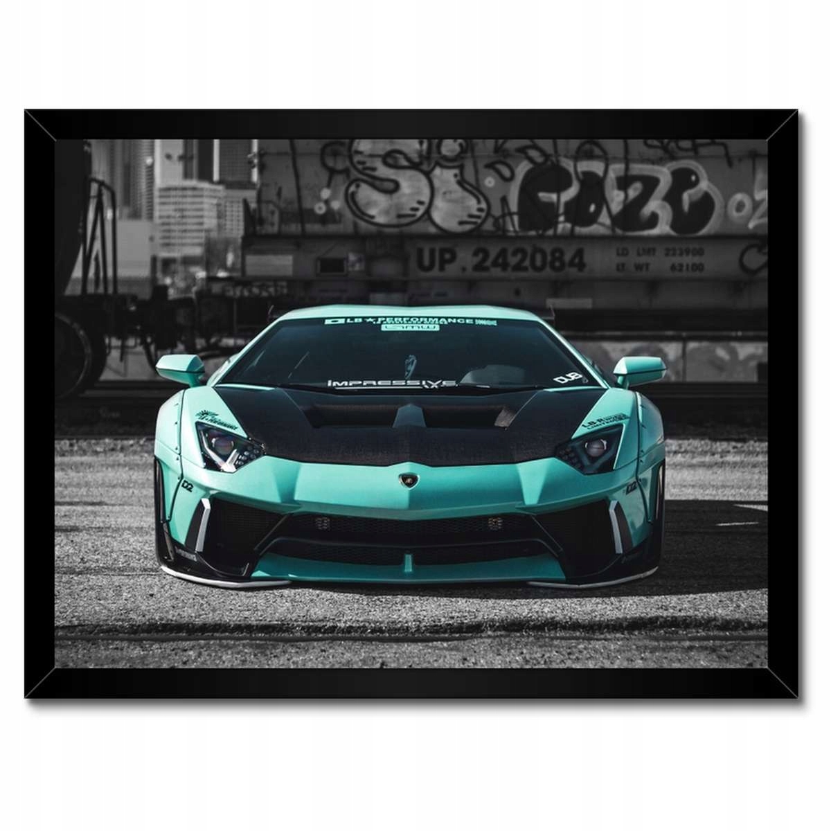 Plakáty v rámu 40x30 Tyrkysové Lamborghini
