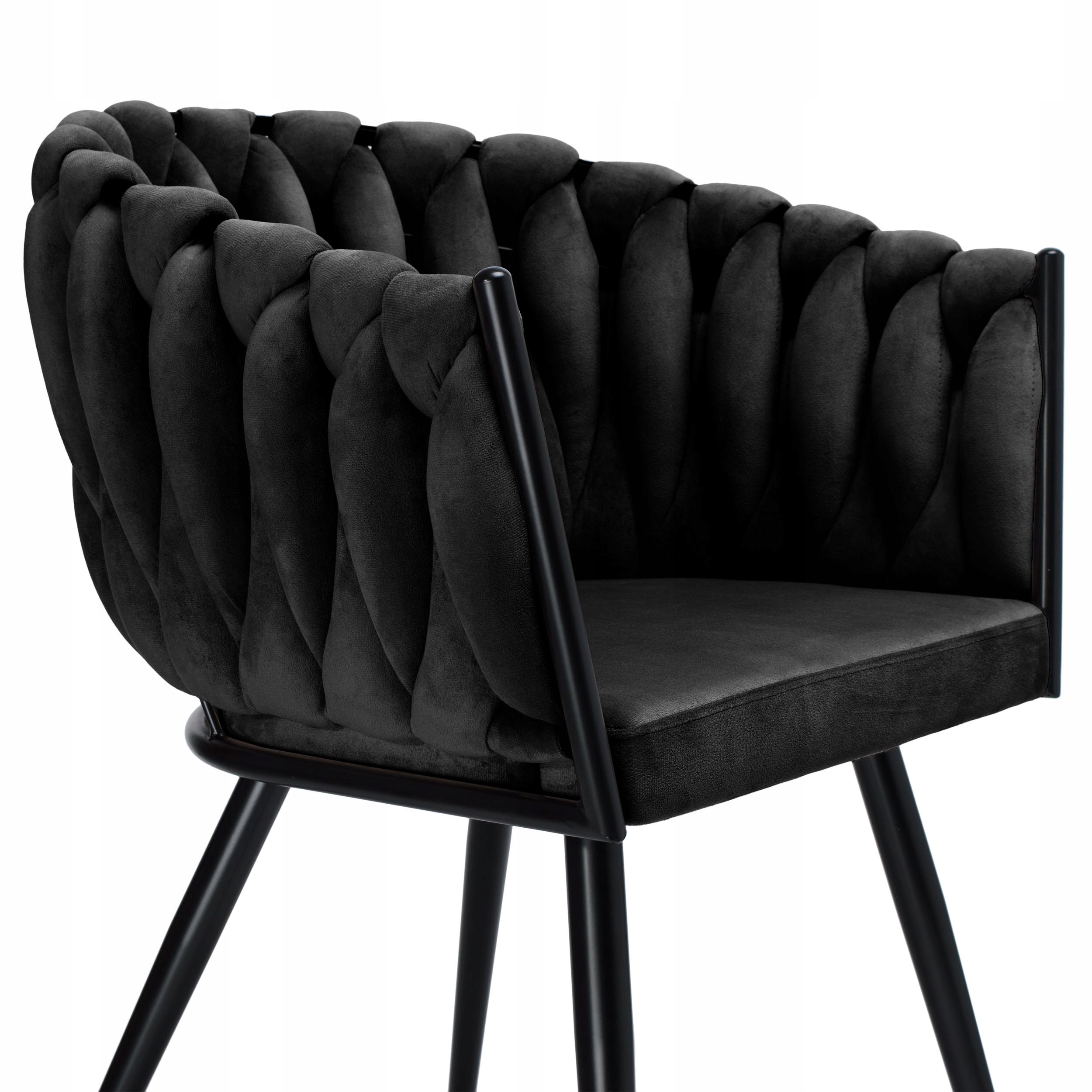 KRZESŁO WELUROWE VELVET PLECIONE TAPICEROWANE DO JADALNI SALONU TOALETKI Kod producenta 062694MG