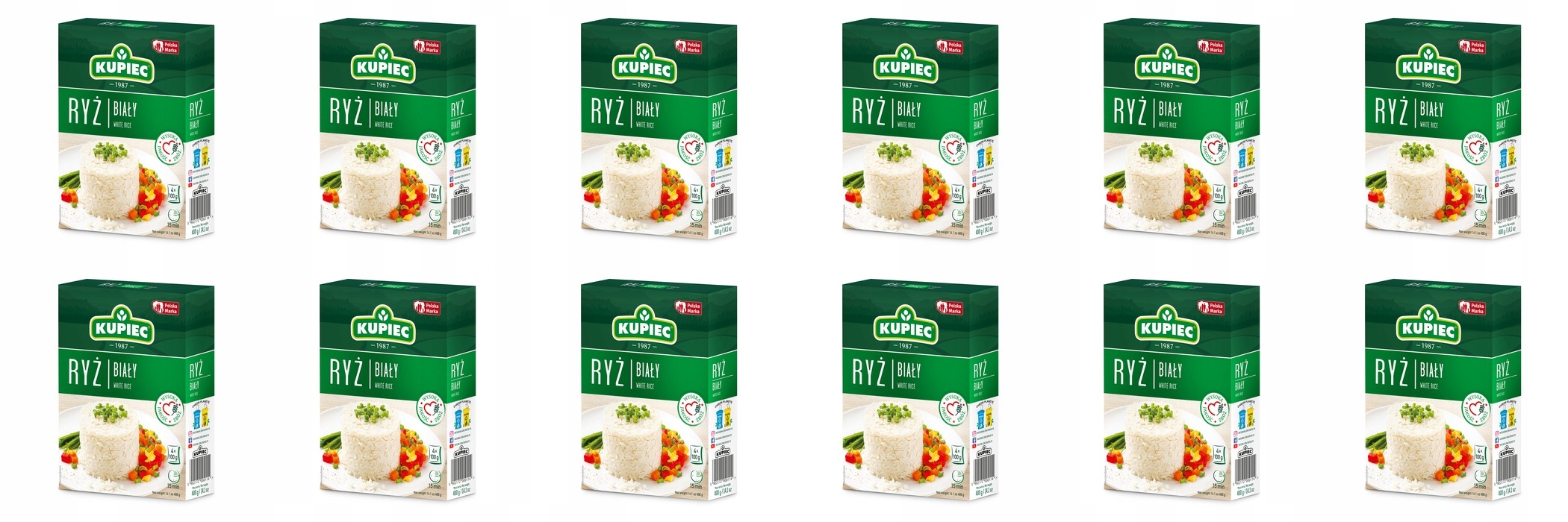 Levně 12x 400g Kupiec Rýže bílá dlouhozrnná Karton