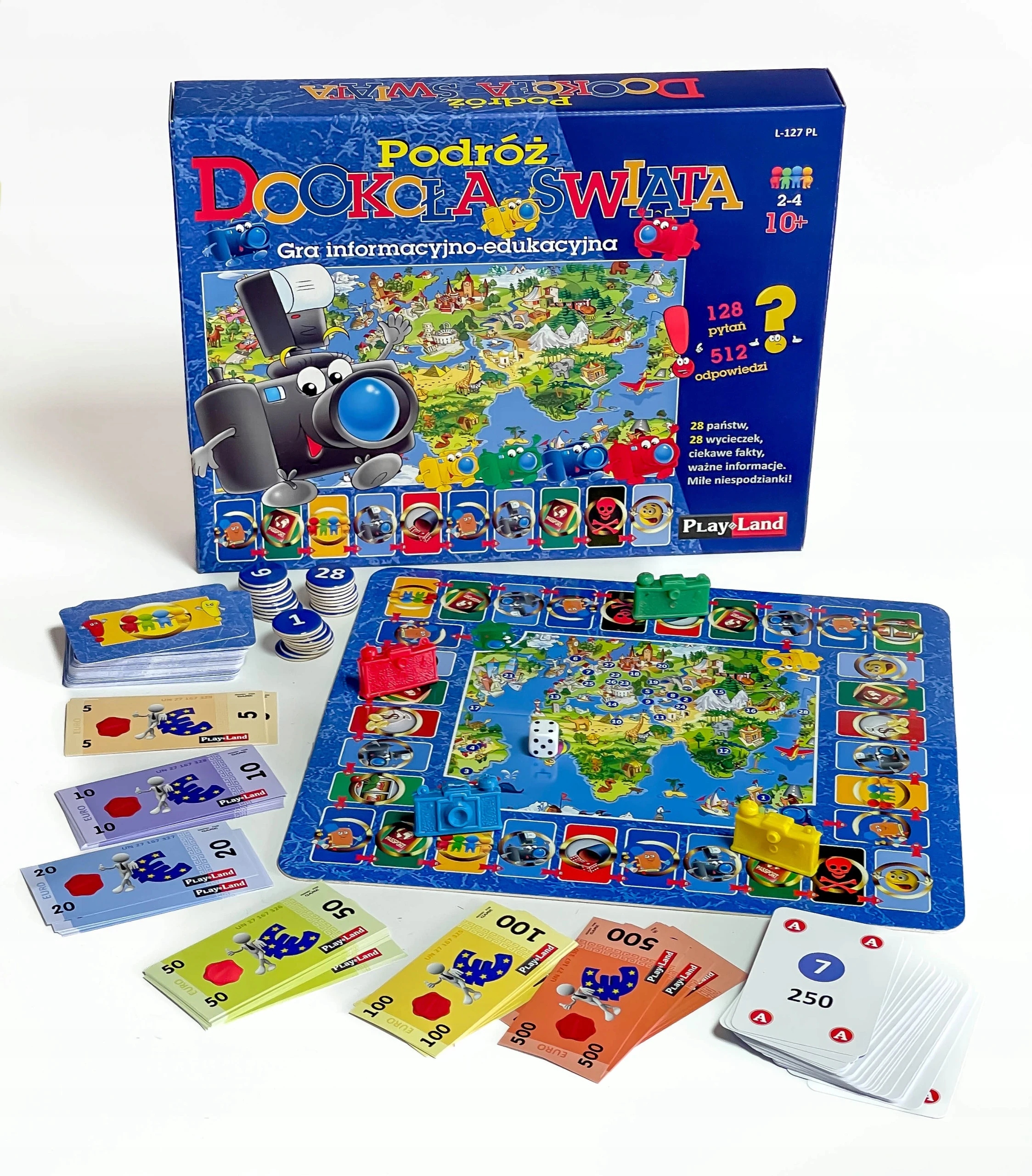 Gra Planszowa Podróż Dookoła Świata Playland Rodzinna Edukacyjna Geograf