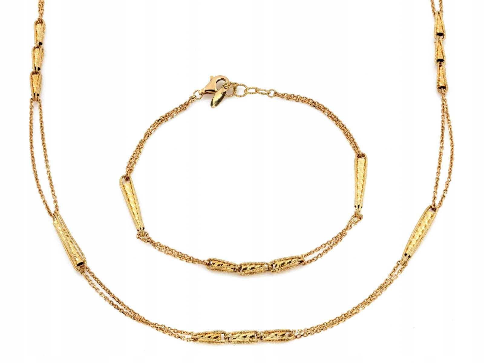 Exkluzivní zlatý set řetízek s kuličkami 585 14k 9.48g