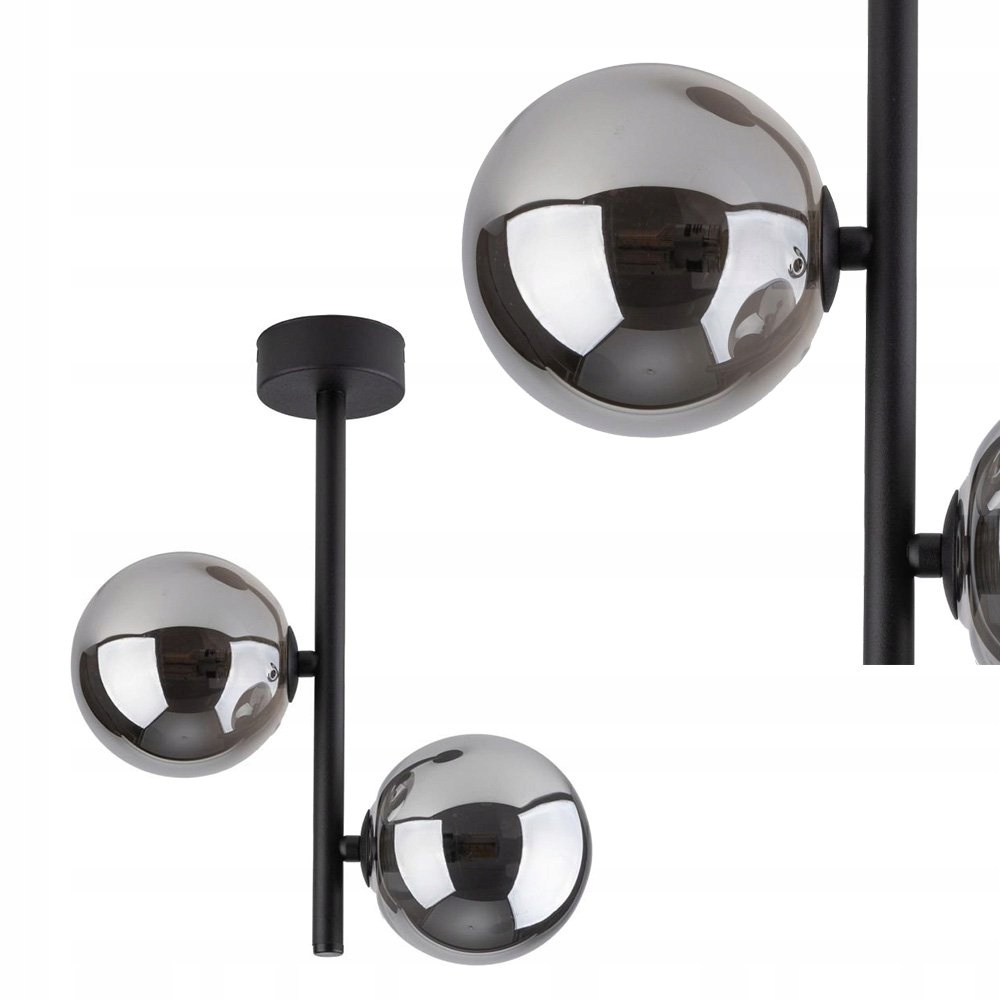 Dvojitá stropní svítidlo kouřové skleněné koule do obýváku Estera Tk Lighting