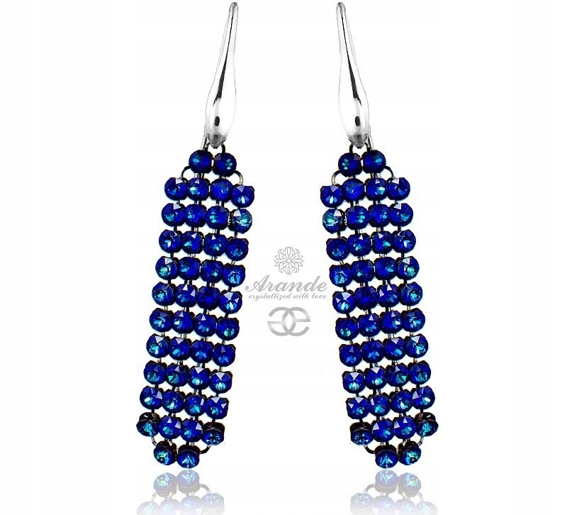 Křišťálové Náušnice Blue Crystallized Stříbro