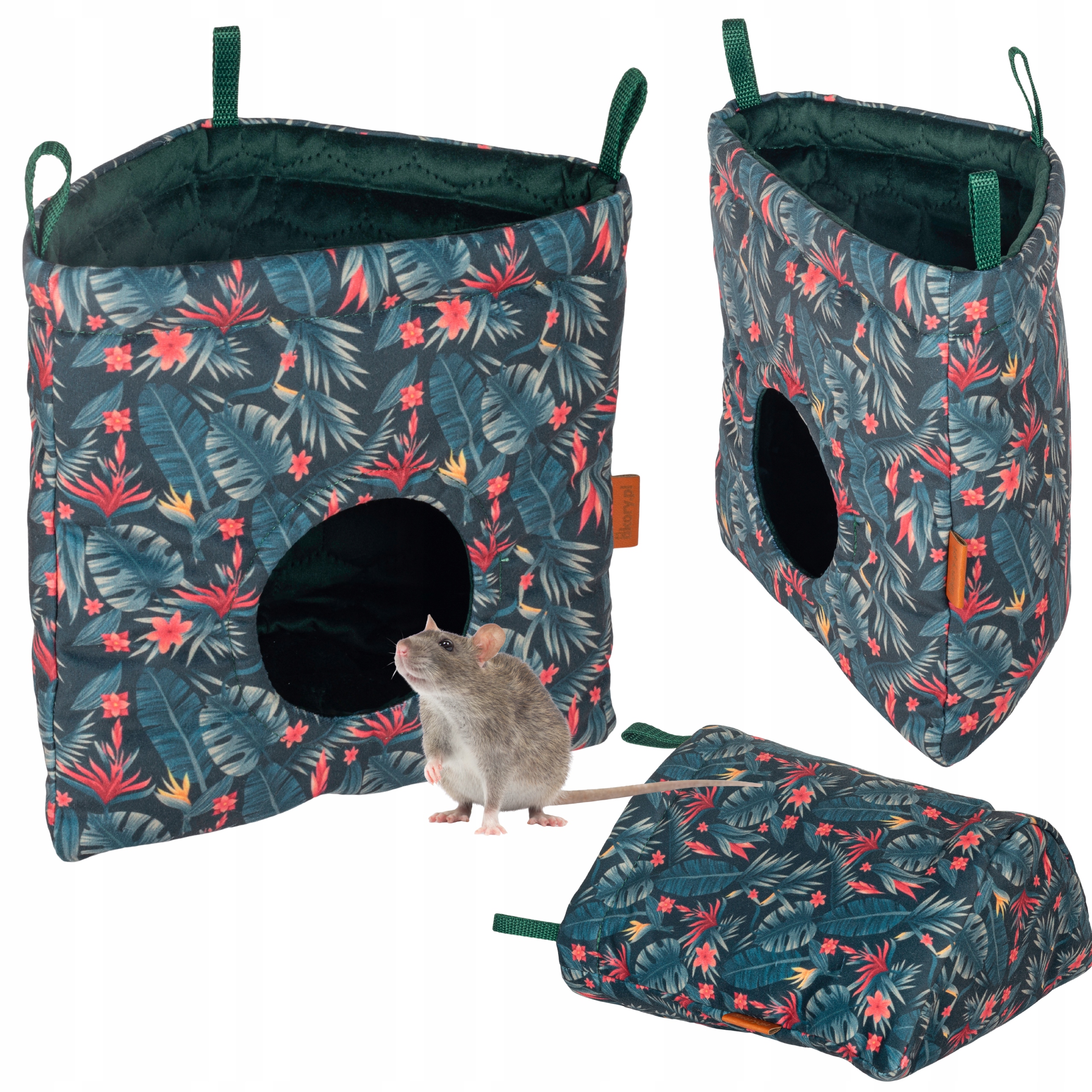 Pašík pro Králíka Rohový Úhel Prasátka Činčily Látkový Květy 23x17 cm