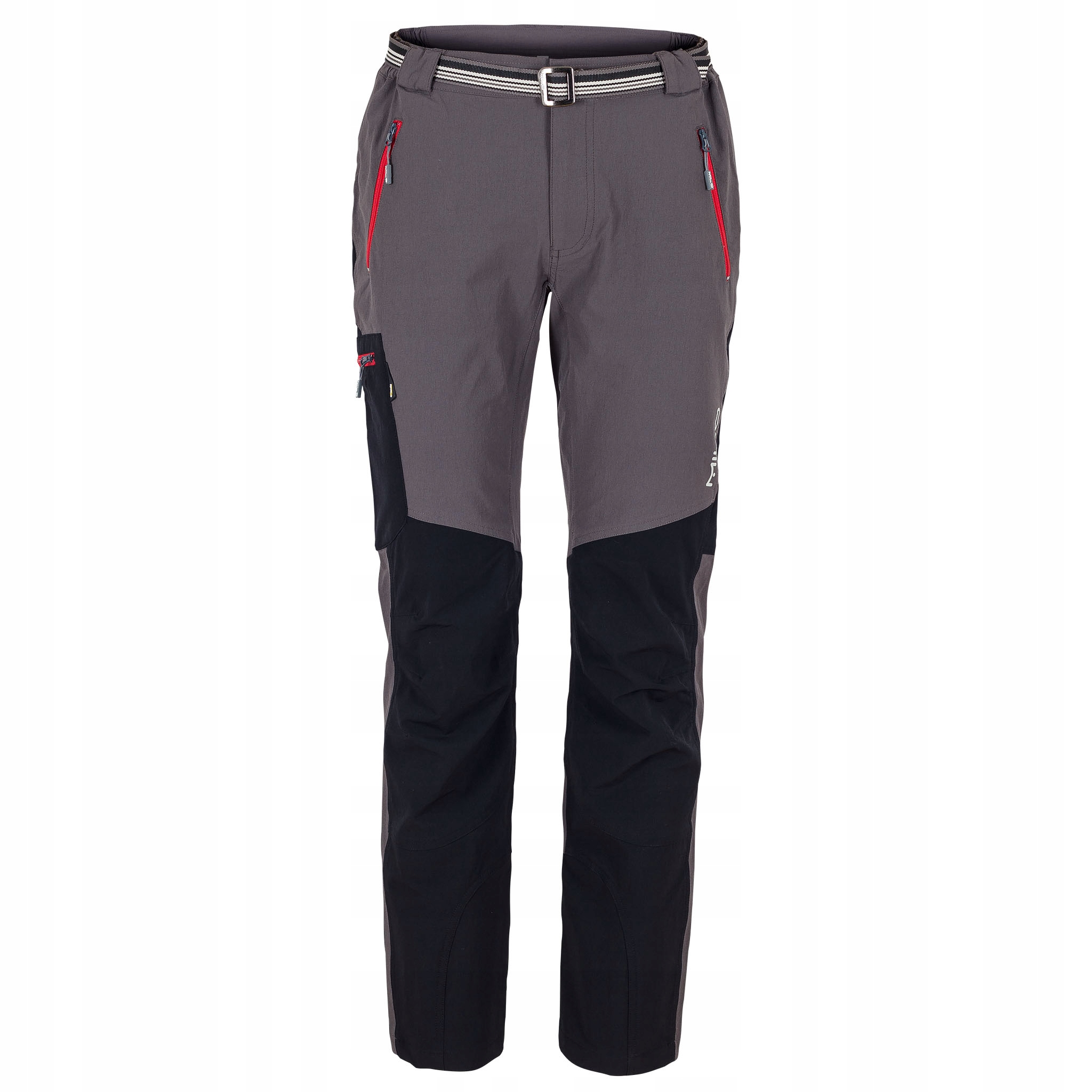 Męskie Całoroczne Spodnie Trekkingowe Milo Vino grey/black red zips XXL