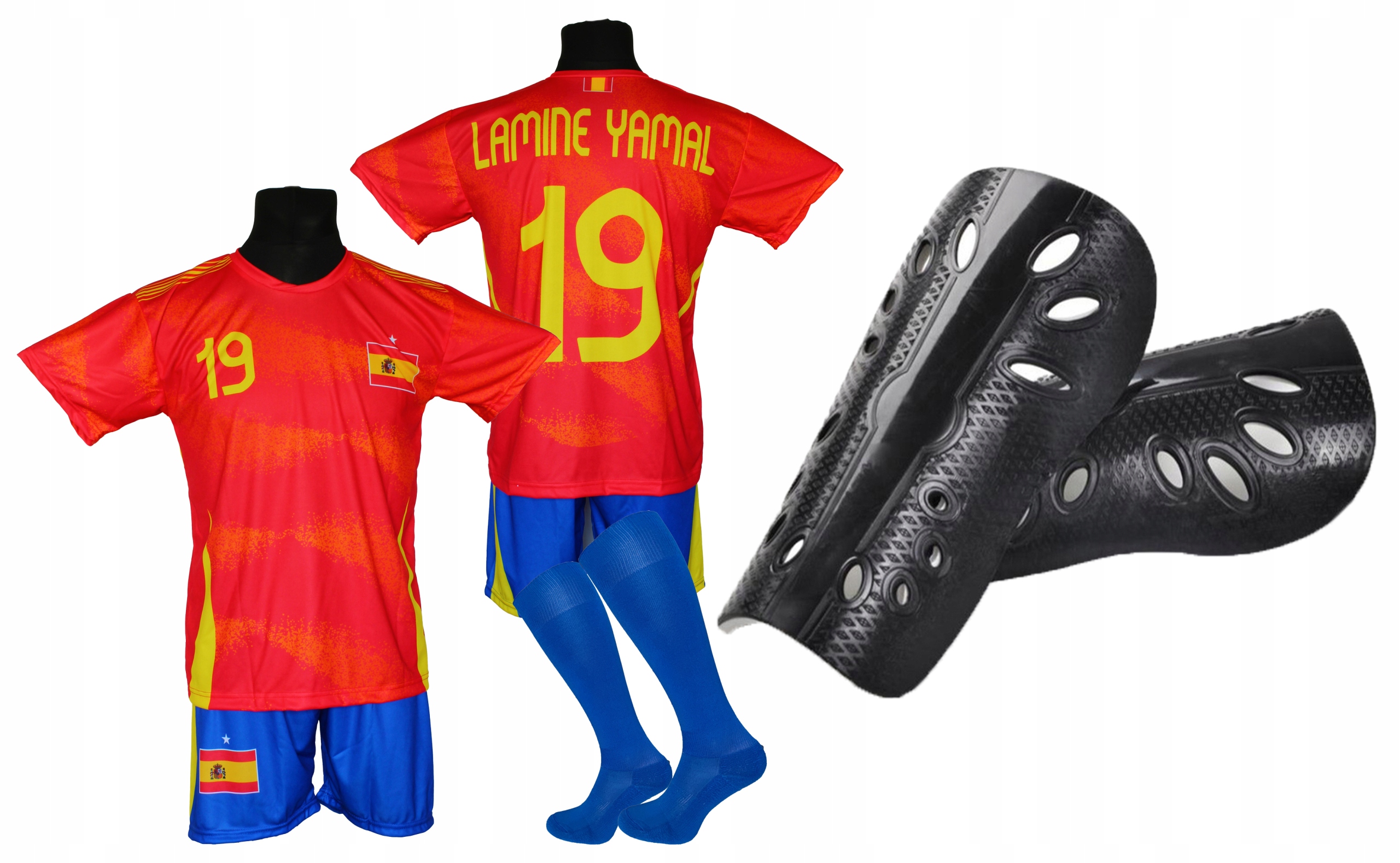 Sada fotbalového oblečení Yamal Španělsko pro mladé fanoušky Velikost 134
