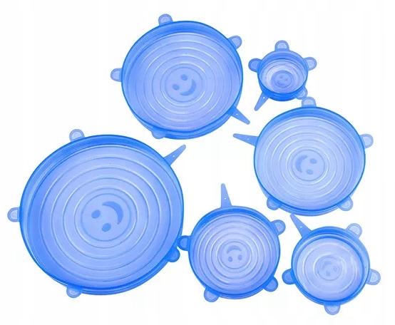 

Pokrywki Silikonowe Uniwersalne do Żywności 6SZT