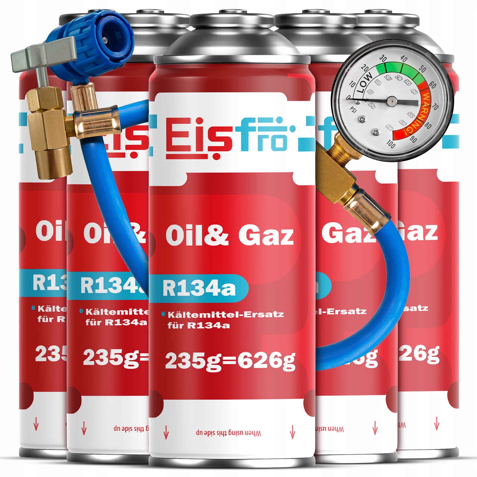 5x Gaz Pro Klimatizace R134a chladivo 2v1 1175g Kabel