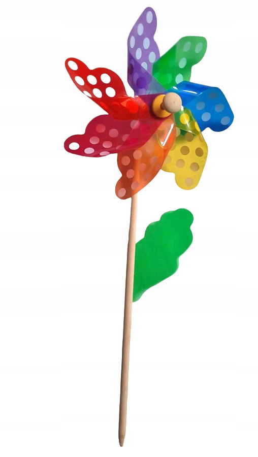 

Wiatrak drewniany uchwyt 46cm wiatraczek zabawka