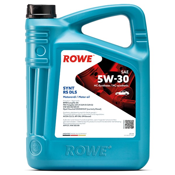 Hightec Synt Rs Dls 5W-30 4L Rowe Bmw LL-04 MB-229.31/ 229.51/ 229.52 Vw 50