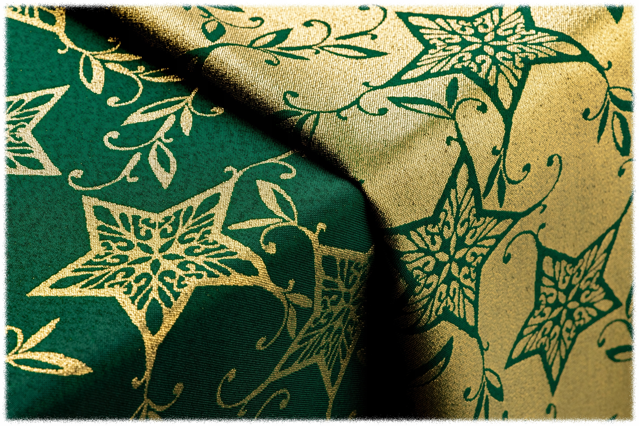 

obrus Dwustronny 120x160 Zielony Wigilia Złoty