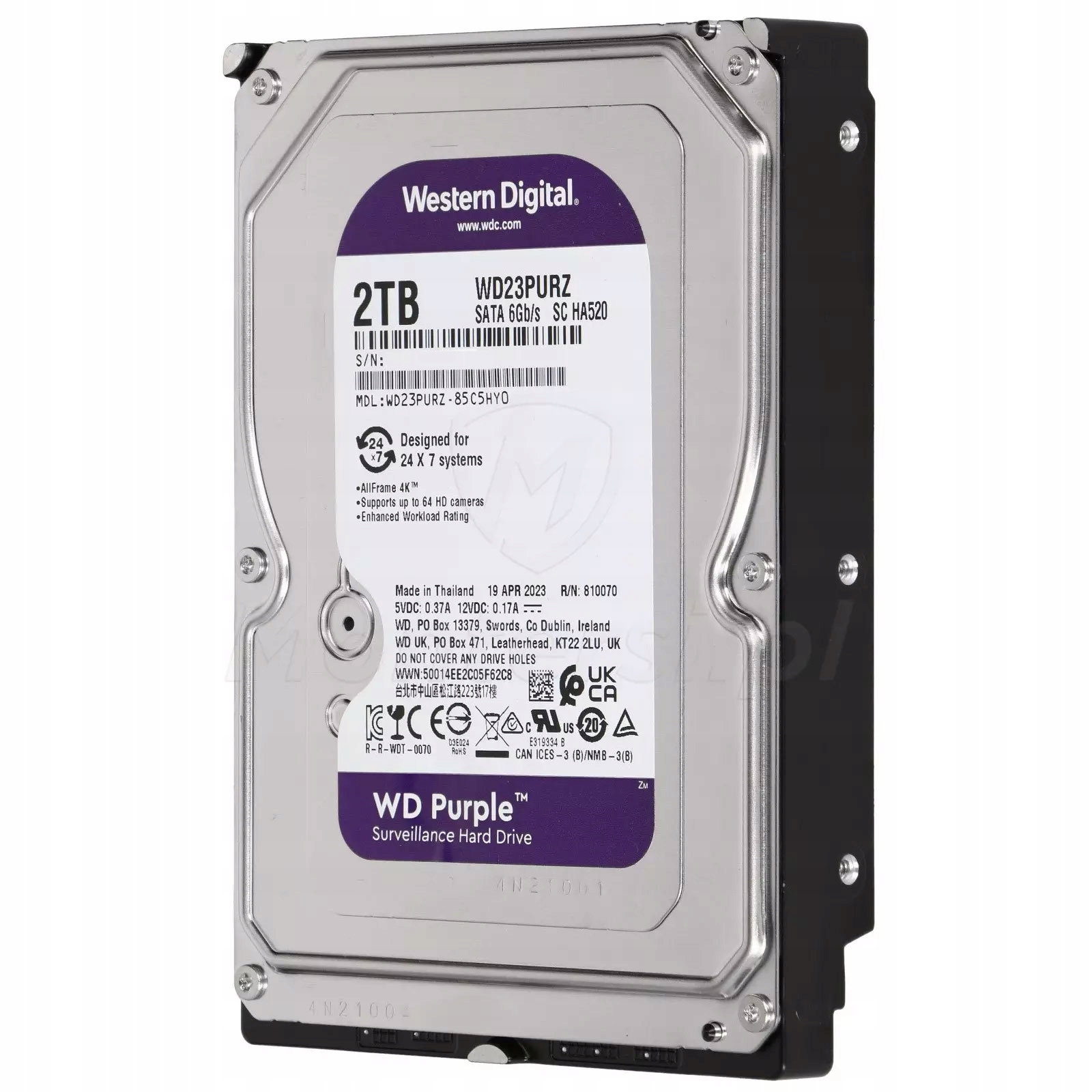 WESTERN DIGITAL Purple (3.5'', 2TB, 256MB, 5400 RPM, SATA 6 Gb/s) — 9