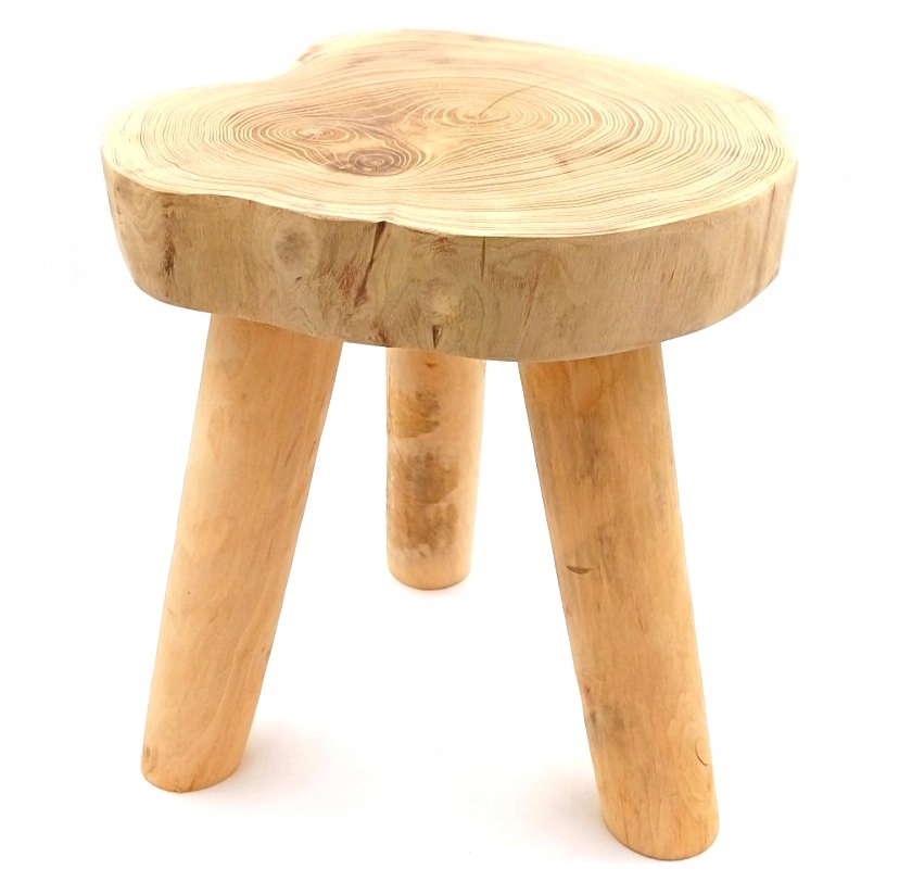 STOŁEK TABORET DREWNIANY 35cm SZLIF