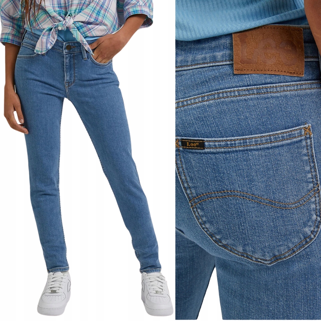 Lee Scarlett skinny Just a Breese Úzké Nohavice Blue Džins W28 L31