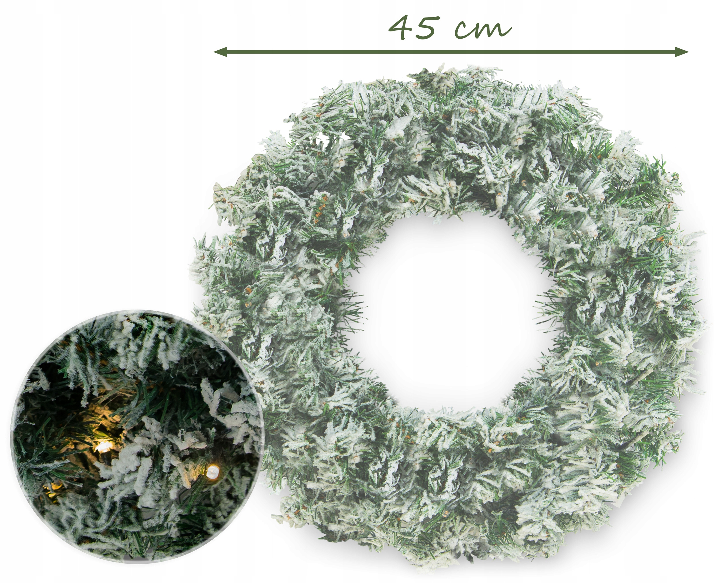 WIENIEC STROIK ŚWIĄTECZNY DEKORACJA LED 50CM Marka Plonos