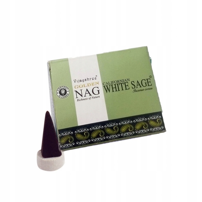 

Golden Nag White Sage Kadzidełka Stożkowe pyłkowe