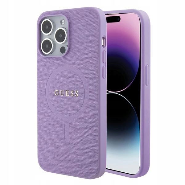 Guess GUHMP15LPSAHMCU iPhone 15 Pro 6.1" fialový/fialový hardcase Saffiano