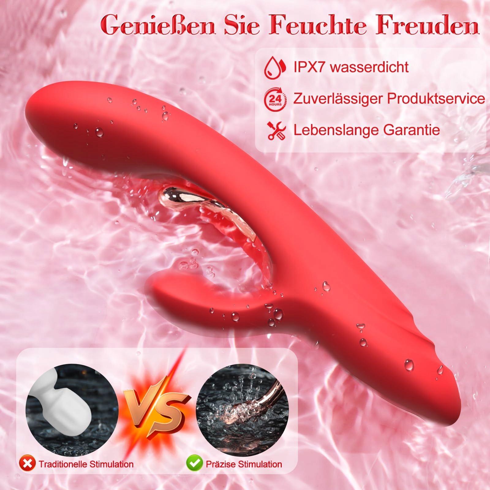 RABBIT VIBRATOR Dla Kobiet G Punkt Klitoris Dildo 9 Trybów Wibracji — miniatura 6