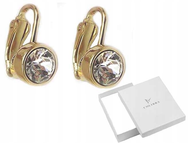 

Klipsy Złote Na Ucho Z Dużym Kryształem Swarovski
