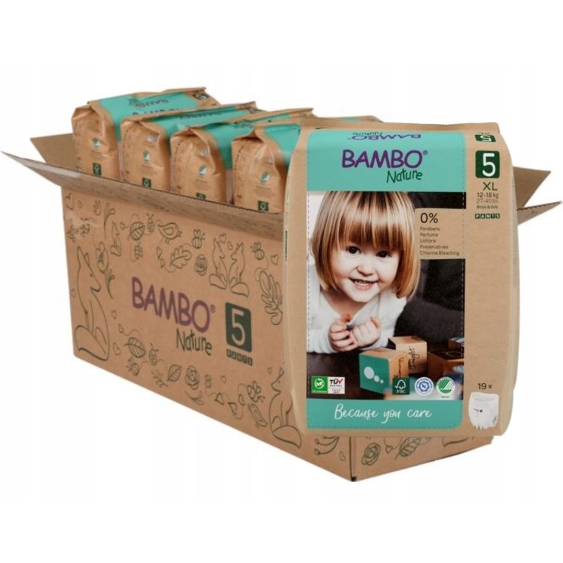 Bambo Nature Pieluchomajtki 5 11-17kg 19szt Oddychające Premium