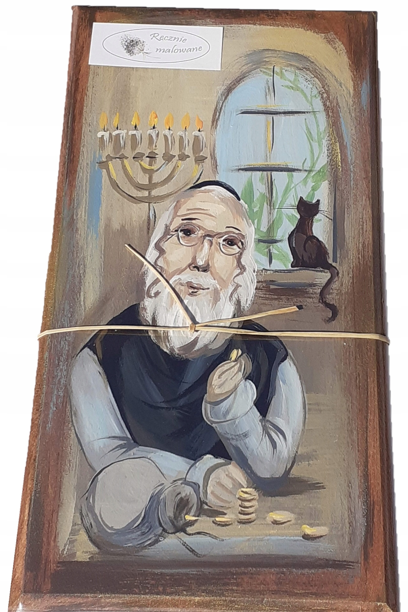 Žid ručně malovaný na dřevě