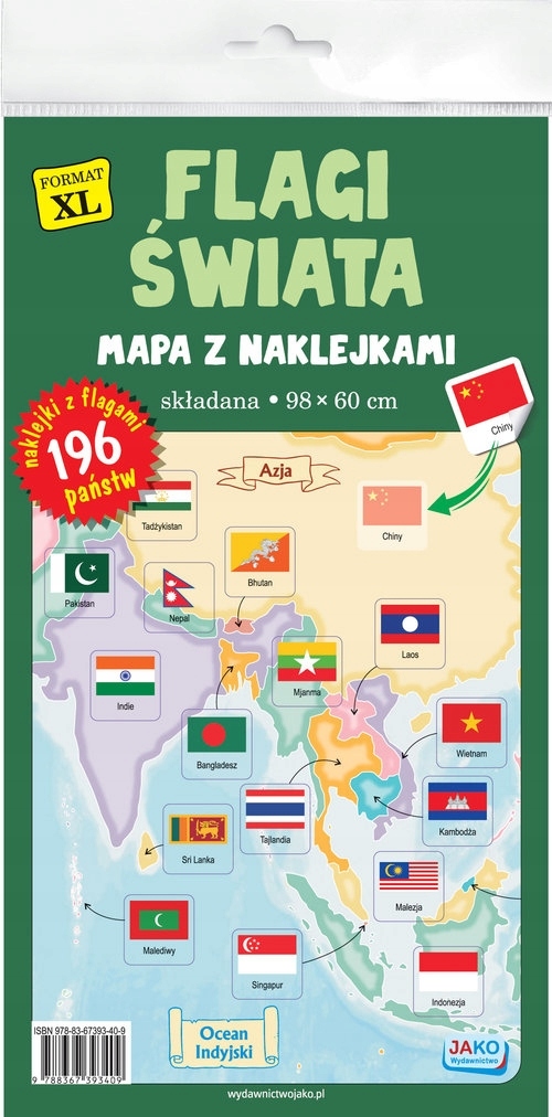 Флаги мира. Карта с наклейками