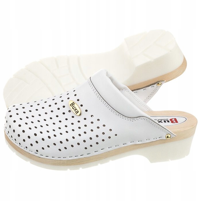 Boty Chodaki Dřevěné boty Buxa Supercomfort Bílé