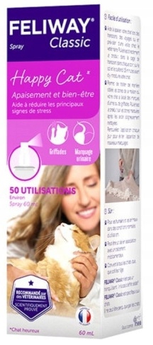 Levně Uklidňující feromony pro stresové situace koček – Feliway sprej 60 Ml