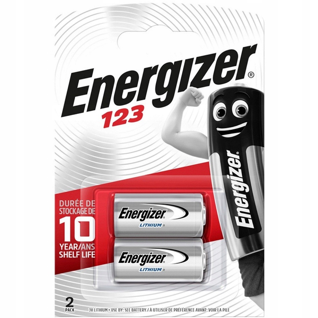 

2x Bateria Energizer Foto CR123A DL123A Lithium 3V